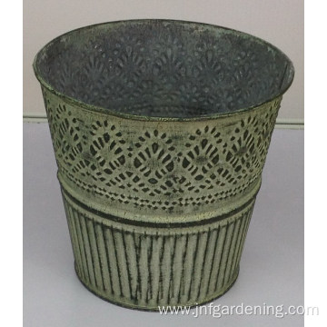 Leather decorative flower bucket